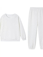 Texture Round Neck Top and Pants Set