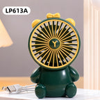 Creative Cartoon Bear Desktop Mini Fans Big Wind Desktop Portable USB Charging Handheld Fan Portable Air Conditioning Handheld Cooling Fan Charging Usb Fan Portable Handheld Fan