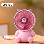 Creative Cartoon Bear Desktop Mini Fans Big Wind Desktop Portable USB Charging Handheld Fan Portable Air Conditioning Handheld Cooling Fan Charging Usb Fan Portable Handheld Fan