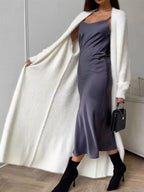 Fuzzy Open Front Longline Cardigan