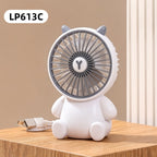 Creative Cartoon Bear Desktop Mini Fans Big Wind Desktop Portable USB Charging Handheld Fan Portable Air Conditioning Handheld Cooling Fan Charging Usb Fan Portable Handheld Fan