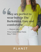 Pima Cotton Mixed Media Boxy T-Shirt - Capri