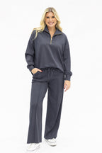 Butter Soft Quarter-Zip Top, Slate Blue