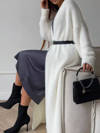Fuzzy Open Front Longline Cardigan