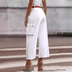Women's Wide Leg Contrast Belt Trousers – Elevated Workwear Pants