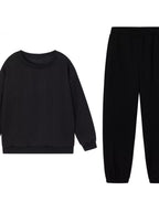 Texture Round Neck Top and Pants Set