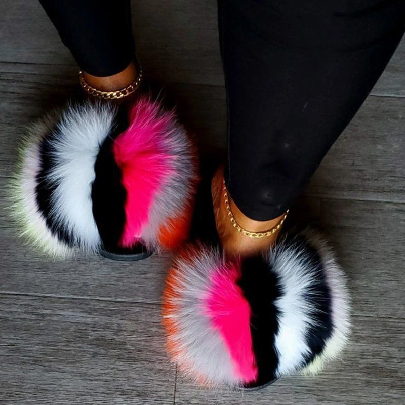 Faux Fur Slides – Plush Luxury Slip-On Slippers