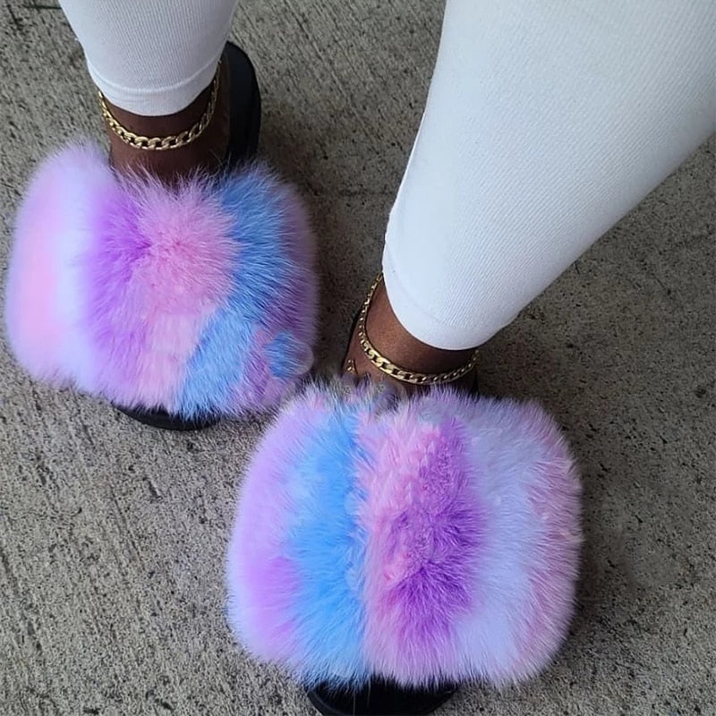 Faux Fur Slides – Plush Luxury Slip-On Slippers